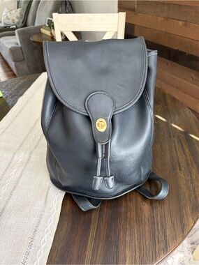 Vintage Coach Navy Blue XL Backpack  yr 1996 #9943 USA MADE